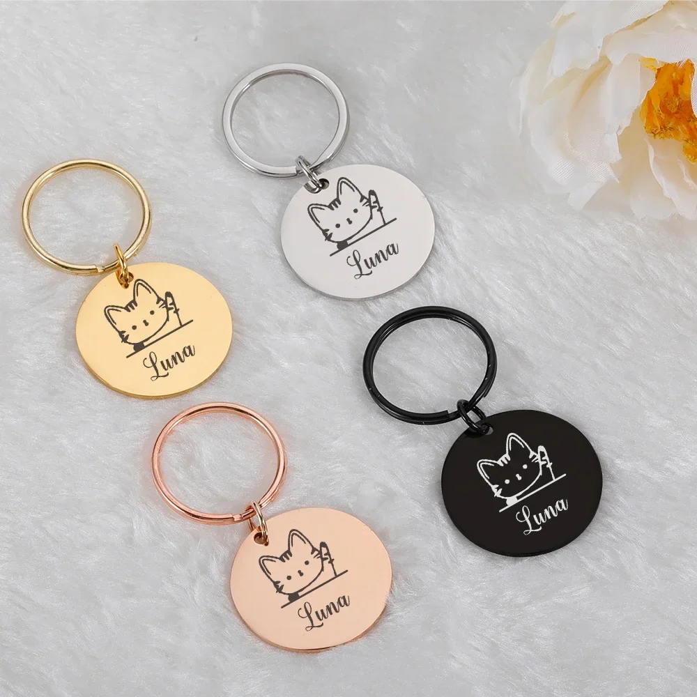 Placa de identificación para gatos en acero inoxidable