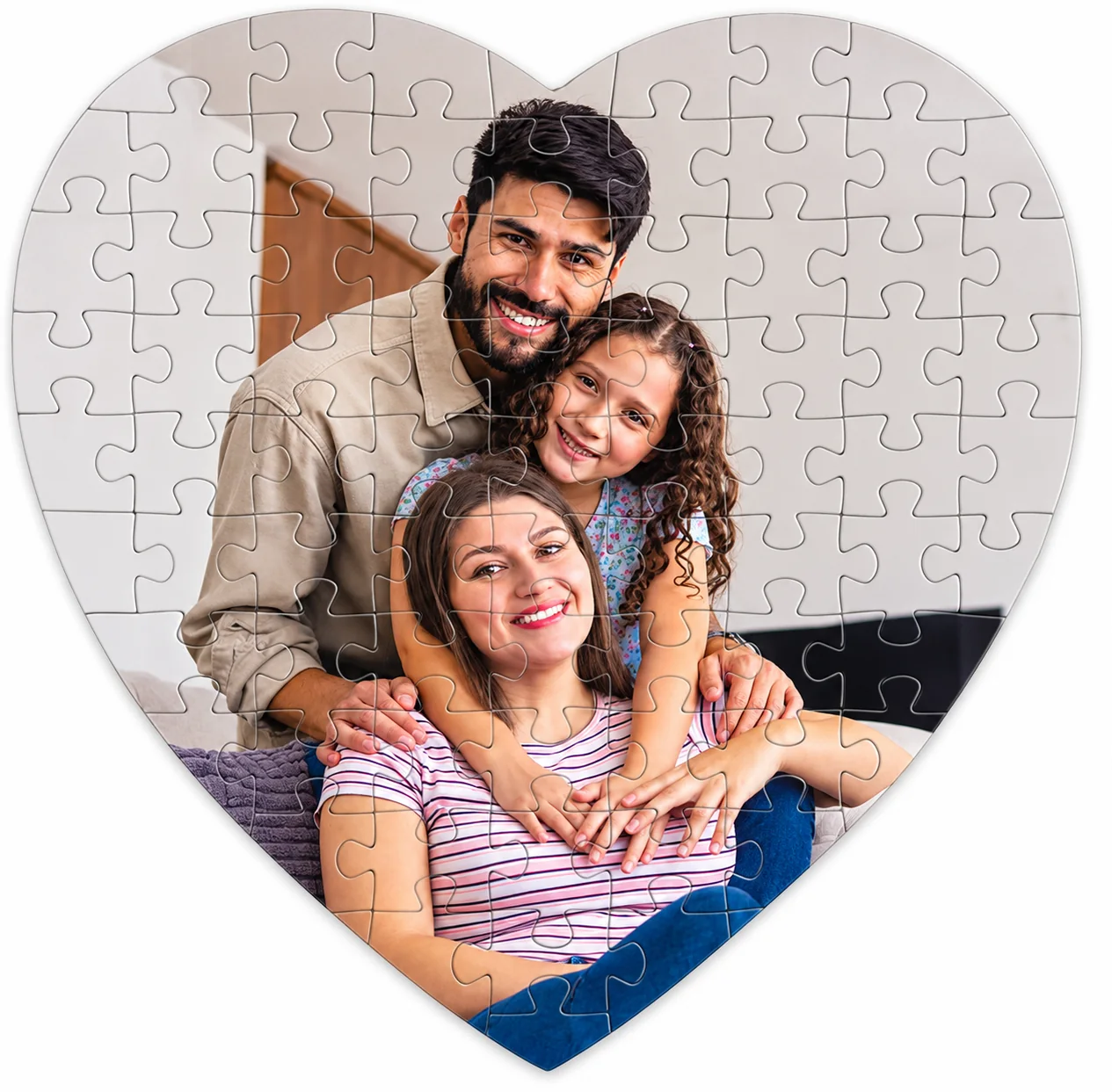 Rompecabezas personalizado en forma de corazón con su foto