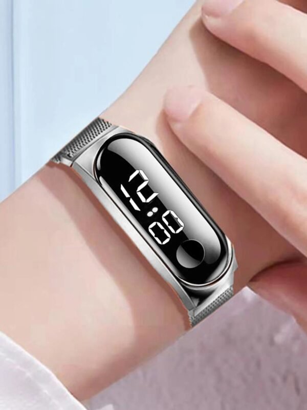 Kit Reloj de Cuarzo y Reloj Digital Negro Plateado Elegante - Image 5