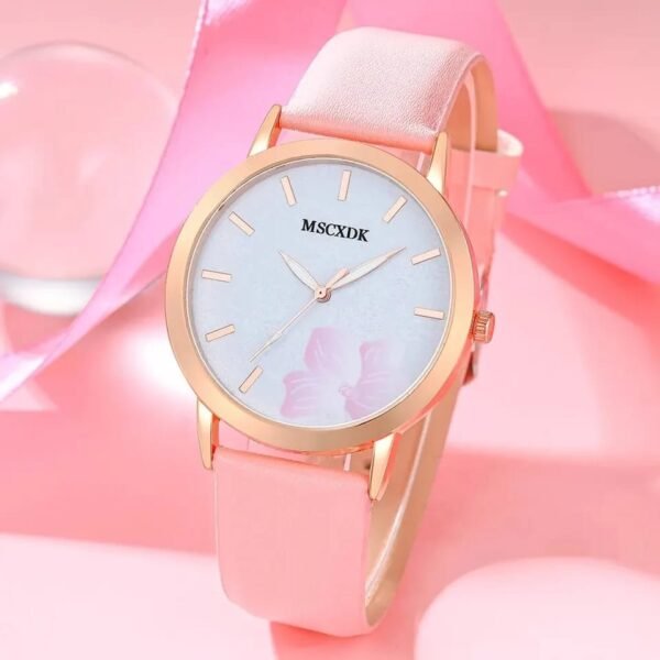 Kit de Reloj Pulso en Cuero, Billetera y Gafas para Mujer Rosa Distinción - Image 3