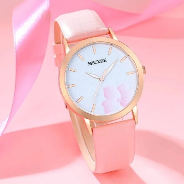 Kit de Reloj Pulso en Cuero, Billetera y Gafas para Mujer Rosa Distinción - Image 4